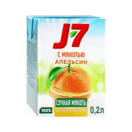 Сок J7 Апельсиновый с мякотью 200 мл