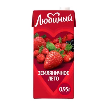 Сок Любимый Яблоко-клубника-земляника-черноплодная рябина, 0,95 л