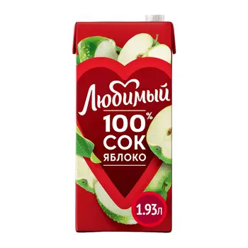 Сок Любимый Яблоко осветленное, 1,93 л