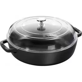 Сотейник Staub со стеклянной крышкой 28 см (черный)