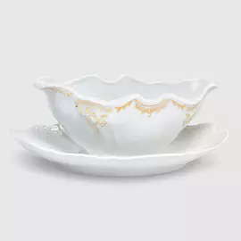 Соусник овальный с блюдцем Bernadotte Золотой орнамент 0,50 л