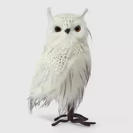 Сова James arts бело-золотая, 19х16х39 см
