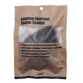 Спонж-конняку с древесным углём Purito Bamboo Charcoal Konjac Sponge