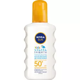 Спрей для детей солнцезащитный Nivea Sun Kids Ультра Защита СЗФ 50+ 200 мл