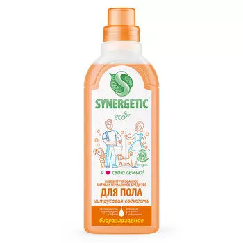 Средство для мытья пола и поверхностей Synergetic Цитрусовая свежесть антибактериальное, 750 мл