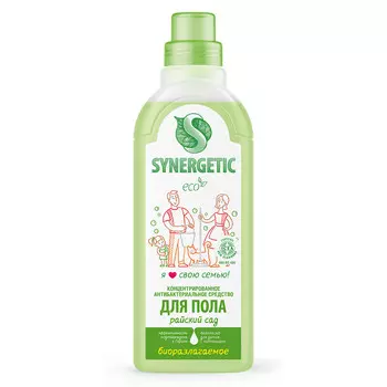 Средство для мытья пола и поверхностей Synergetic Райский сад антибактериальное, 750 мл