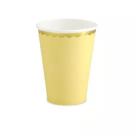 Стакан бумажный Party Deco желтый 220мл 6шт в ассортименте