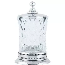 Стакан для ватных дисков Boheme Brillante серебряный 8,5х8,5х14,5 см