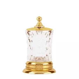 Стакан для ватных дисков Boheme Imperiale золотой 8,5х8,5х14,5 см