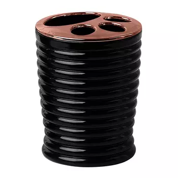 Стакан для зубных щеток Ag concept Elegance с каймой розовое золото черный