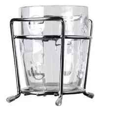 Стакан для зубных щеток Verran прозрачный с подставкой 9,5х9,5х15 см