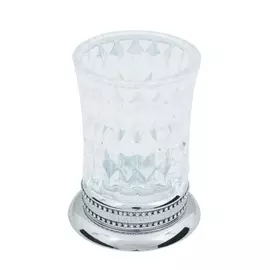 Стакан для зубных щёток Boheme Brillante серебряный 8,5х8,5х11,5 см