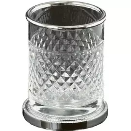 Стакан для зубных щёток Boheme Murano Cristal серебряный 8х8х10 см