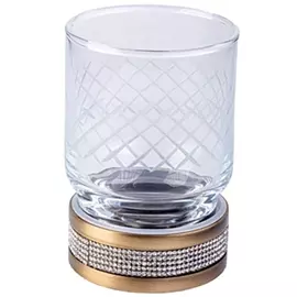 Стакан для зубных щёток Boheme Royal Cristal бронзовый 7,5х7,5х10,8 см (10931-BR-B)