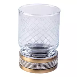 Стакан для зубных щёток Boheme Royal Cristal бронзовый 7,5х7,5х10,8 см