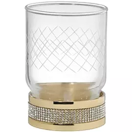 Стакан для зубных щёток Boheme Royal Cristal золотой 7,5х7,5х10,8 см (10931-G-B)