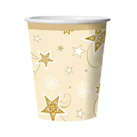 Стакан картонный Bulgaree Green Звезды на ванили