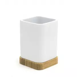 Стакан Ridder Amara белый с бежевым 8х8х11 см