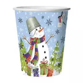 Стаканы Bulgaree Green Снеговики одноразовые 250 мл 10 шт