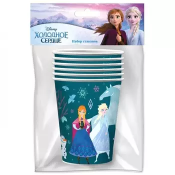 Стаканы бумажные Frozen 250 мл 6 шт в ассортименте
