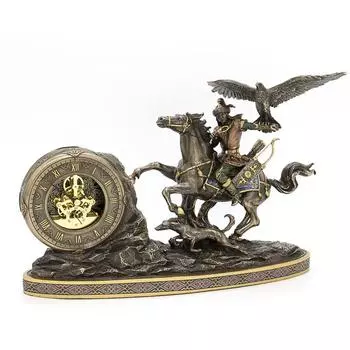 Статуэтка настольная с часами Empire охотник 35х23х4 см
