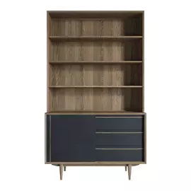 Стеллаж Этажерка Bruni с дверками BR-01BL