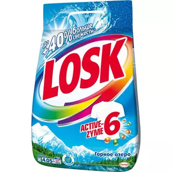 Стиральный порошок Losk Active-Zyme 6 Горное озеро 4,05 кг