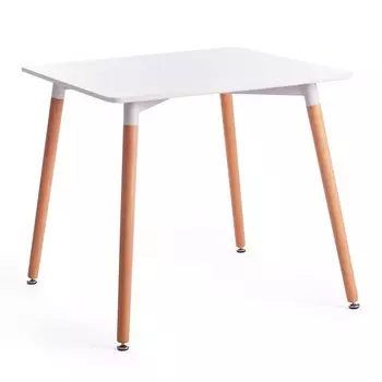 Стол TC Modern John белый и коричневый 80х80х75 см
