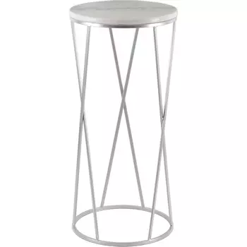 Столик Glasar с белым мрамором 33х33х72 см