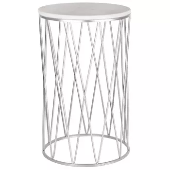 Столик Glasar с белым мрамором 40х40х67 см