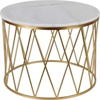 Столик Glasar с белым мрамором 59х59х45 см