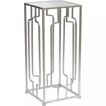 Столик Glasar серебряный 26х26х59 см