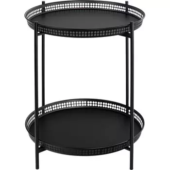 Столик Glasar сервировочный черный 49х49х54 см
