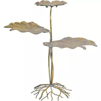 Столик Glasar золотистый листья 69х61х83 см