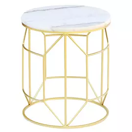 Столик интерьерный Glasar 35х35х45 см с белым мрамором