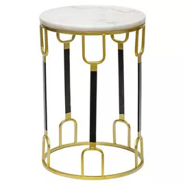 Столик интерьерный Glasar с белым мрамором 33x33x49см