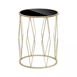 Столик интерьерный Glasar с черной стеклянной столешницей 40х40х53см