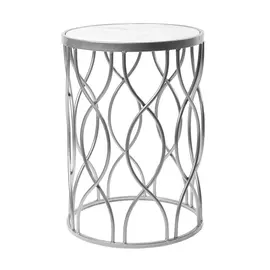 Столик интерьерный с белым мрамором Glasar 32x32x45 см