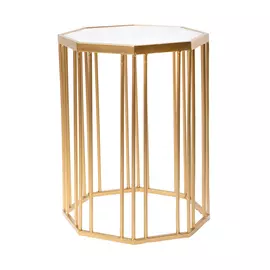 Столик интерьерный с белым мрамором Glasar 42x42x53 см