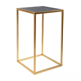 Столик интерьерный с чёрным мрамором Glasar 38x38x64 см