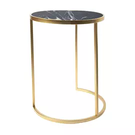 Столик интерьерный с черным мрамором Glasar 40x40x50 см