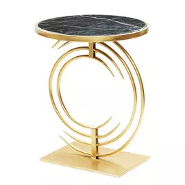 Столик кофейный Glasar с черным мрамором 40х40х51см