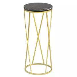 Столик приставной Glasar 26х26х62 см с черным мрамором