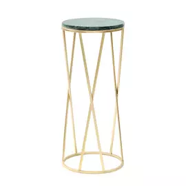 Столик приставной Glasar с зеленым мрамором 26х26х62см