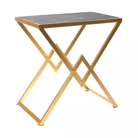 Столик с чёрным мрамором Glasar 48x28x49 см
