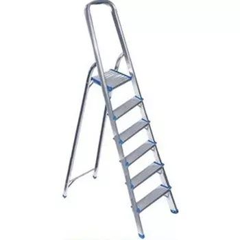 Стремянка алюминиевая Zalger 6 ступеней с лотком, 12см ступенька