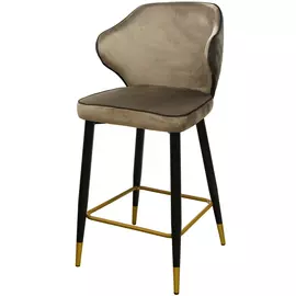 Стул барный Dowell 56х49х102 бежевый-коричневый металл