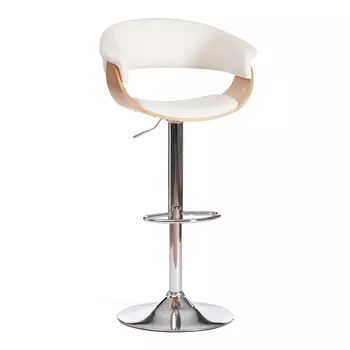 Стул барный ТС экокожа, натуральный и хром 60х51х91,5-112,5 см