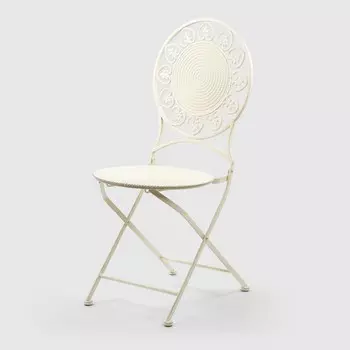 Стул садовый Anxi jiacheng металлический белый 43х48х95 см