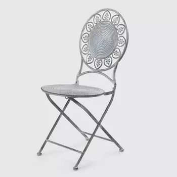 Стул садовый Anxi jiacheng металлический серый 43х48х95 см